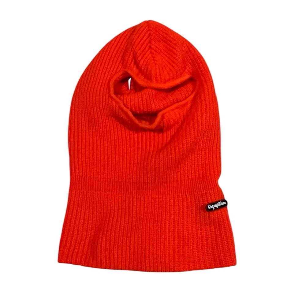 Knitted Orange Face Mask Hat